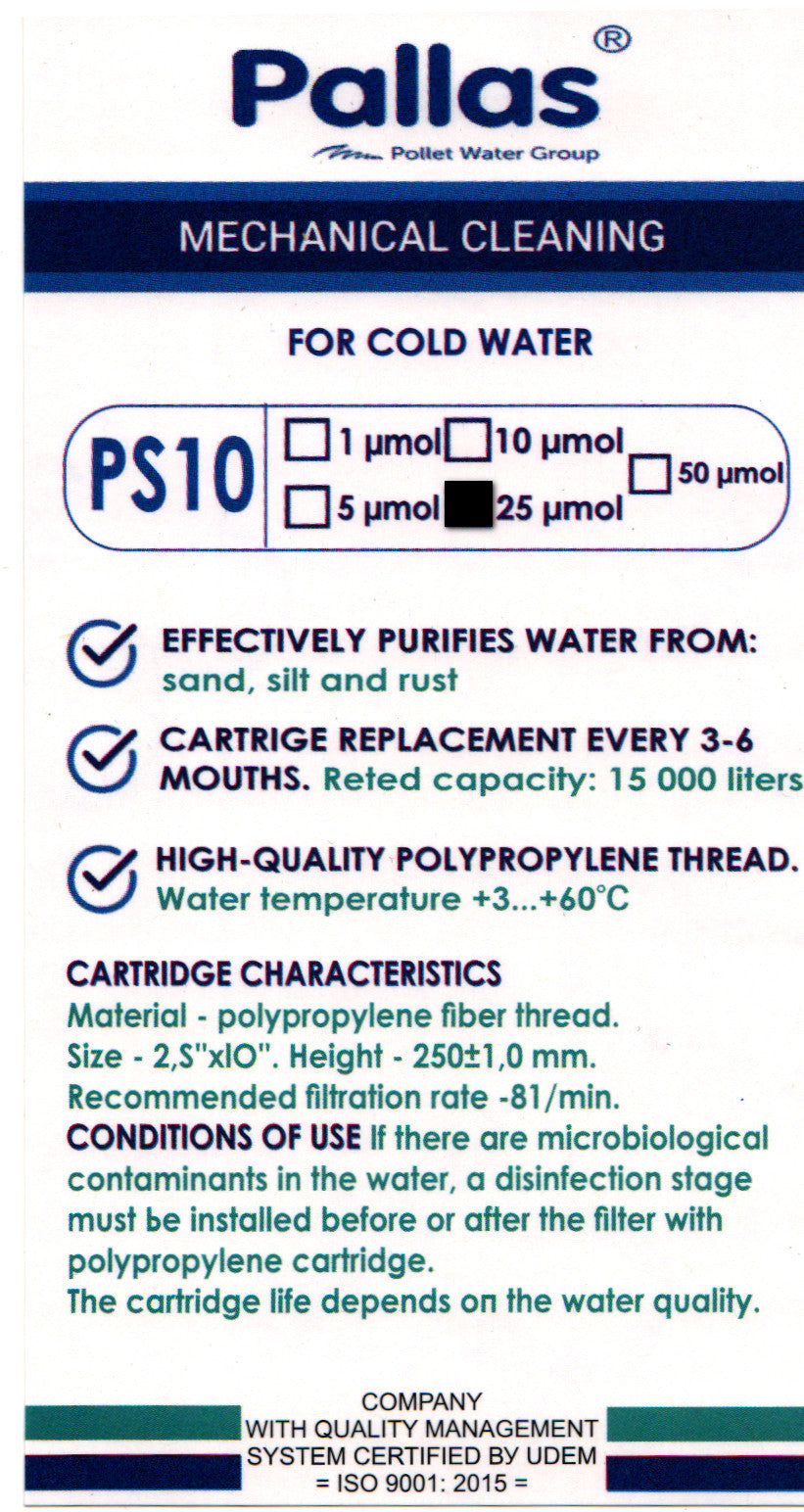 Cartuș bobinat 10 inch 25 micron pentru apă