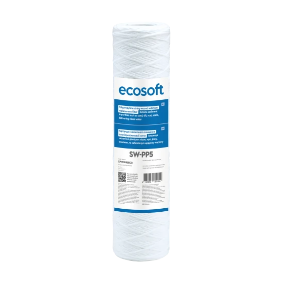 Cartuș Ecosoft 2,5x10 5 micron din fir polipropilenă