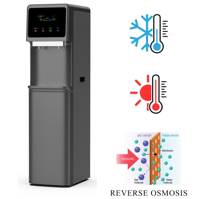 Dozator apă rece și fierbinte DIAMOND 75 GRAPHITE cu filtrare RO