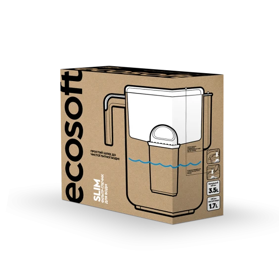 Cană filtrantă Slim Grey compactă pentru frigider